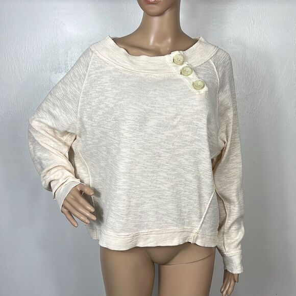 Free People We The Free Don’t Forget Me Cream Pullover Top Size S - Picture 2 of 10